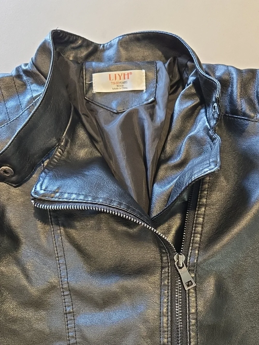 Black Faux Leather Moto Jacket